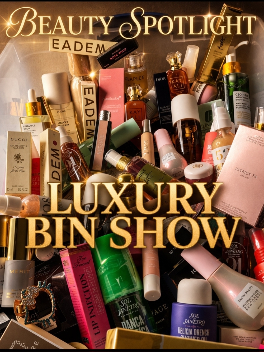 Luxury Beauty Lot - Mixed Skincare & Makeup (Pink, Gold, Green, White)